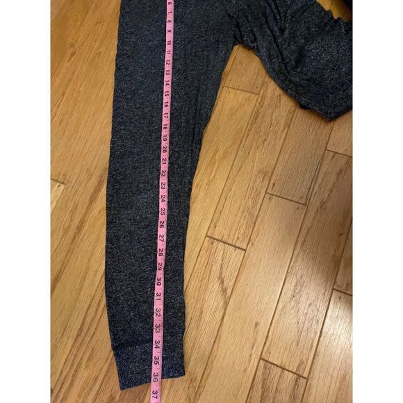 Pink women's soft dark grey elastic waist tapered ankle sleepwear pants size Lg - Picture 9 of 9